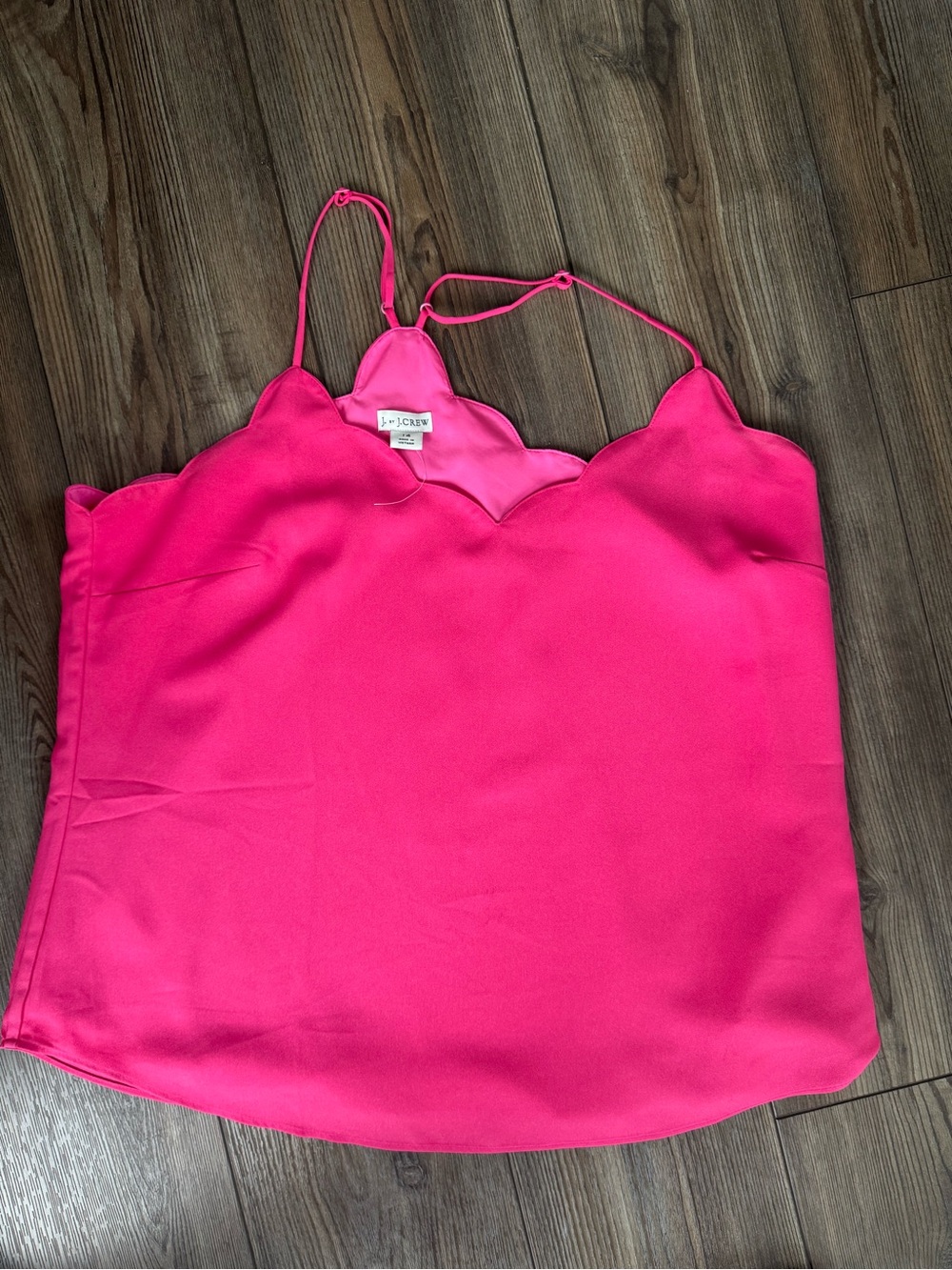 J. Crew Bright Hot Pink Scallop Camisole Tank Blouse
